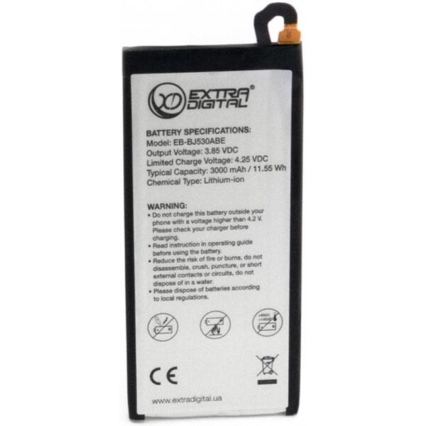 Аккумуляторная батарея для телефона EXTRADIGITAL Samsung Galaxy J5 2017 (EB-BJ530ABE) 3000 mAh (BMS6422)
Аккумуляторная батарея для телефона EXTRADIGITAL Samsung Galaxy J5 2017 (EB-BJ530ABE) 3000 mAh (BMS6422)