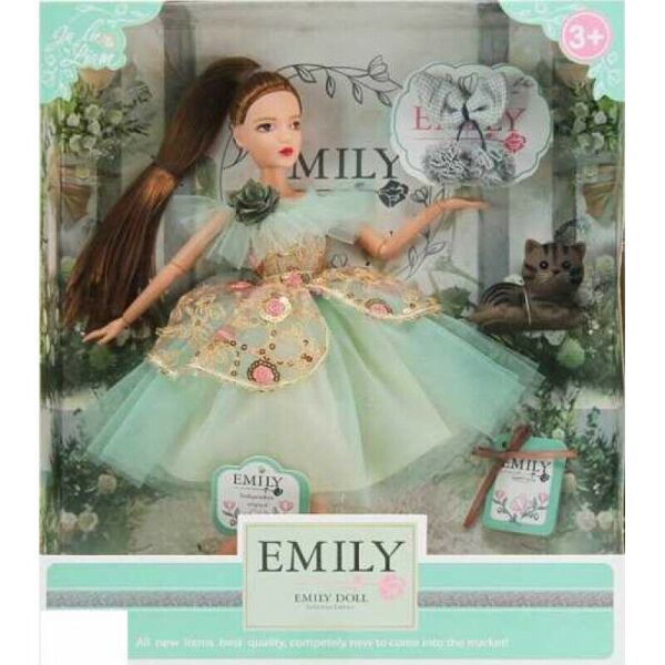 Кукла Emily шарнирная, в нарядном бирюзовом платье, с длинными темными волосами собранными в хвост QJ 088
Кукла Emily шарнирная, в нарядном бирюзовом платье, с длинными темными волосами собранными в хвост QJ 088