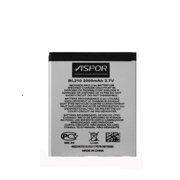 Аккумулятор Aspor BL210 2000 mAh к телефону Lenovo A536, A656, A658T, A750E, A766, A770E, S650, S820, S820e
Аккумулятор Aspor BL210 2000 mAh к телефону Lenovo A536, A656, A658T, A750E, A766, A770E, S650, S820, S820e