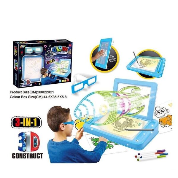 Магическая Проекционная 3D доска для рисования Magic Drawing Board YM 827 свет, на батарейках, в коробке
Магическая Проекционная 3D доска для рисования Magic Drawing Board YM 827 свет, на батарейках, в коробке