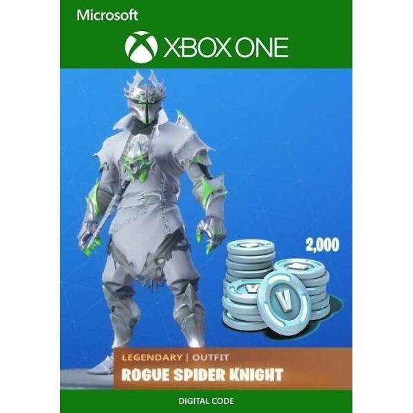Подарочная карта Fortnite Rogue Spider Knight Bundle + 2000 V-Bucks для Xbox One/Series
Подарочная карта Fortnite Rogue Spider Knight Bundle + 2000 V-Bucks для Xbox One/Series