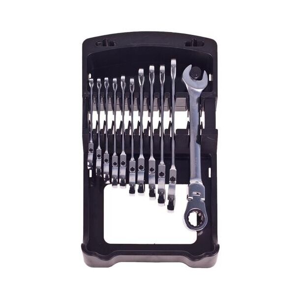 Набор ключей комбинированных трискачковий и карданом 11 предметов, 8-19мм. Alloid 
Набор ключей комбинированных трискачковий и карданом 11 предметов, 8-19мм. Alloid