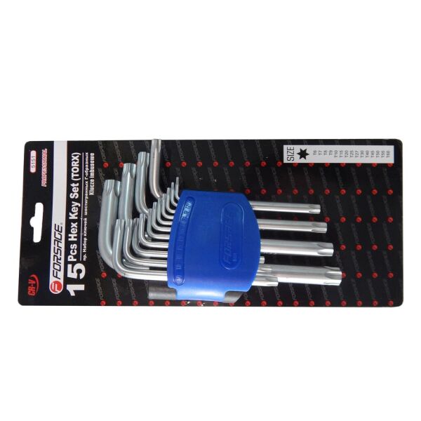 Набор ключей TORX Г-образных, 15 предметов(Т6, T7, T8, T9, Т10, Т15, Т20, Т25, Т27, Т30, Т40, Т45, Т50, Т55, Т60)в пластиковом держателе Forsage F-5151
Набор ключей TORX Г-образных, 15 предметов(Т6, T7, T8, T9, Т10, Т15, Т20, Т25, Т27, Т30, Т40, Т45, Т50, Т55, Т60)в пластиковом держателе Forsage F-5151
