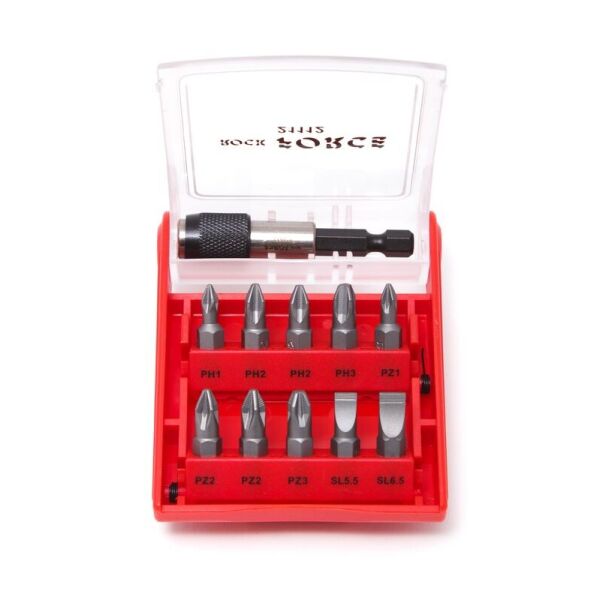 Набор бит с битодержателем 11 предметов, 1/4 (PH1,2,3 PZ1,2,3, SL5.5, 6.5) ROCKFORCE RF-21112
Набор бит с битодержателем 11 предметов, 1/4 (PH1,2,3 PZ1,2,3, SL5.5, 6.5) ROCKFORCE RF-21112