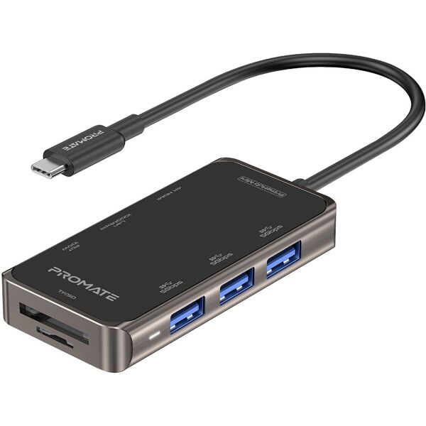 USB-C хаб 8-в-1 Promate PrimeHub-Mini USB-C PD/HDMI/3xUSB 3.0/RJ45/SD/MicroSD Grey (primehub-mini.grey)
USB-C хаб 8-в-1 Promate PrimeHub-Mini USB-C PD/HDMI/3xUSB 3.0/RJ45/SD/MicroSD Grey (primehub-mini.grey)