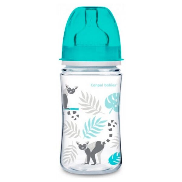 Бутылочка с широким горлышком антиколиковая Jungle, серая, 240 мл., Canpol babies 
Бутылочка с широким горлышком антиколиковая Jungle, серая, 240 мл., Canpol babies