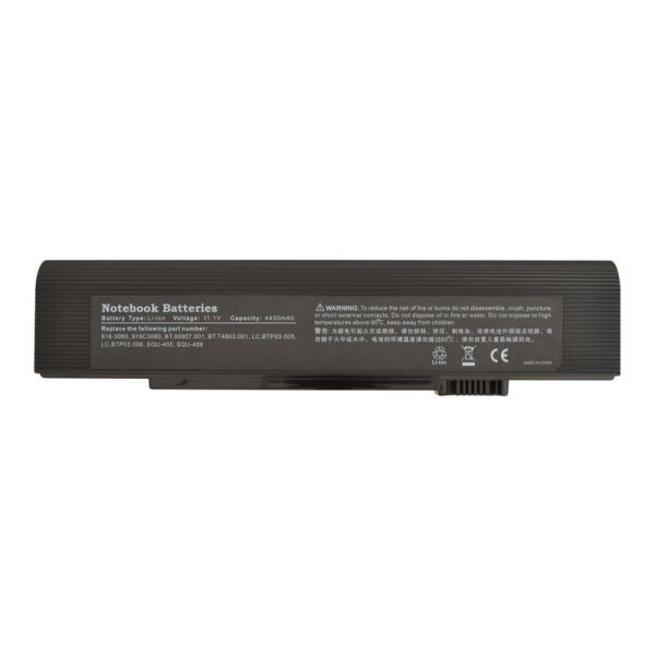 Аккумуляторная батарея для ноутбука Acer TravelMate: 3200, 3201, 3202, 3203, 3204, 3205, C200, C210, C203ETCi, C204Tmi, C213Tmi, C215TMi 11.1V Black 4400mAhr
Аккумуляторная батарея для ноутбука Acer TravelMate: 3200, 3201, 3202, 3203, 3204, 3205, C200, C210, C203ETCi, C204Tmi, C213Tmi, C215TMi 11.1V Black 4400mAhr