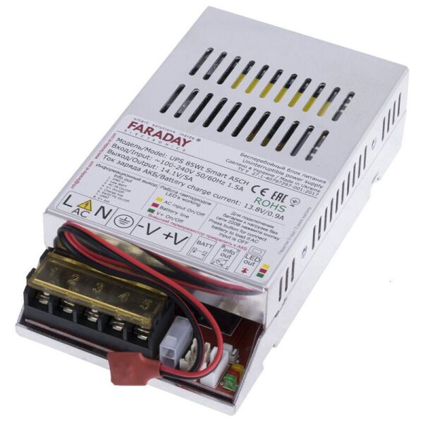 Блок бесперебойного питания Faraday Electronics 85W UPS ASCH ALU под аккумулятор 12-18А/ч в алюминиевом корпусе
Блок бесперебойного питания Faraday Electronics 85W UPS ASCH ALU под аккумулятор 12-18А/ч в алюминиевом корпусе