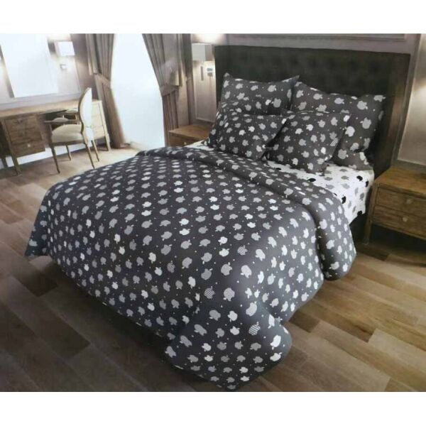 Комплект Евро постельное белье Бязь Gold - Яблочко серое