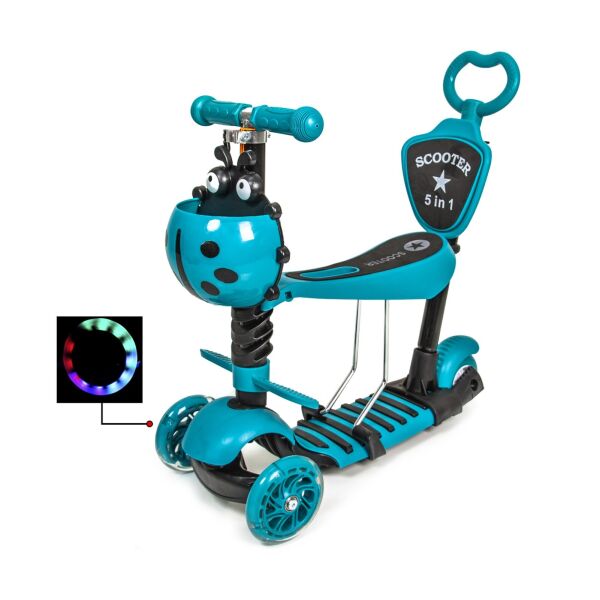 Самокат Scooter Божья коровка 5in1. Turquoise (многофункциональный, с родительской ручкой) - 608530209
Самокат Scooter Божья коровка 5in1. Turquoise (многофункциональный, с родительской ручкой) - 608530209