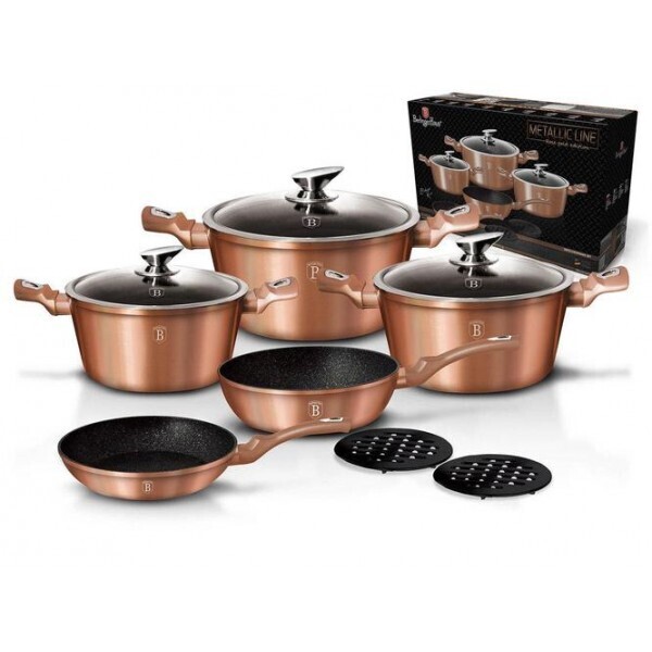 Набор посуды Berlinger Haus Metallic Line Rose Gold Edition из кованого алюминия с мраморным покрытием 10 предметов (BH-6142) (NP)
Набор посуды Berlinger Haus Metallic Line Rose Gold Edition из кованого алюминия с мраморным покрытием 10 предметов (BH-6142) (NP)