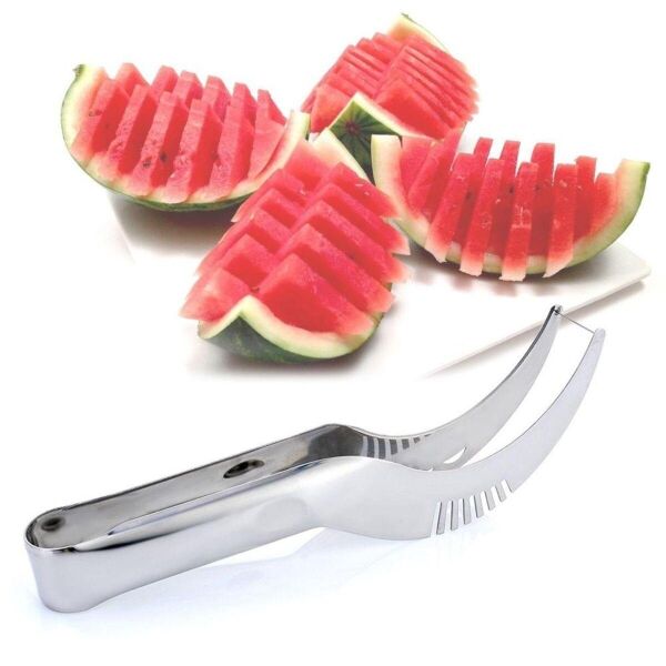 Кухонный нож-щипцы KS WS1 Watermelon Slicer слайсер для нарезания арбуза и дыни дольками из нержавеющей стали
Кухонный нож-щипцы KS WS1 Watermelon Slicer слайсер для нарезания арбуза и дыни дольками из нержавеющей стали