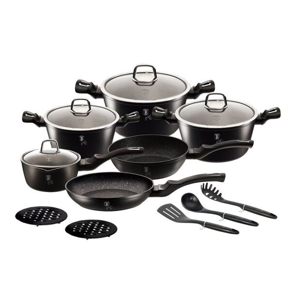 Набор посуды Berlinger Haus Black Silver Collection из кованого алюминия с мраморным покрытием 15 предметов (BH-6155) (NP)
Набор посуды Berlinger Haus Black Silver Collection из кованого алюминия с мраморным покрытием 15 предметов (BH-6155) (NP)