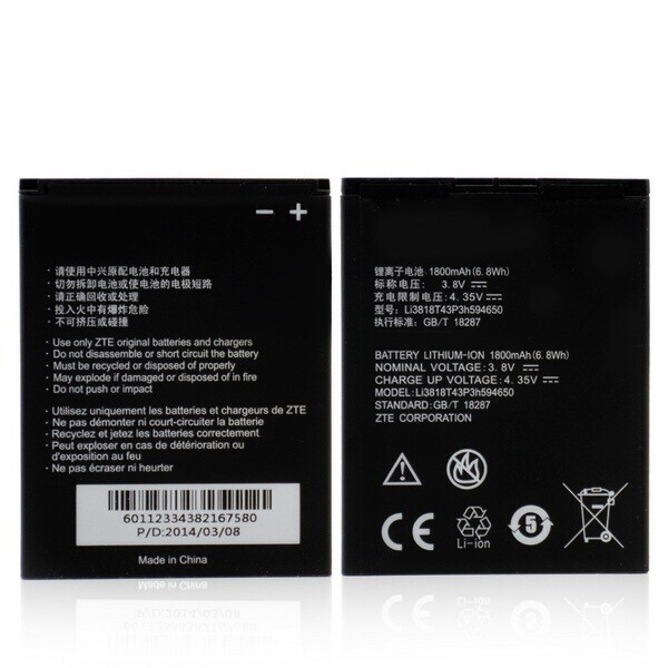 Аккумулятор для ZTE U970 / U930 / V889M / U817 / U795 / U807 / V956 / N818 / Li3818T43P3h594650
Аккумулятор для ZTE U970 / U930 / V889M / U817 / U795 / U807 / V956 / N818 / Li3818T43P3h594650