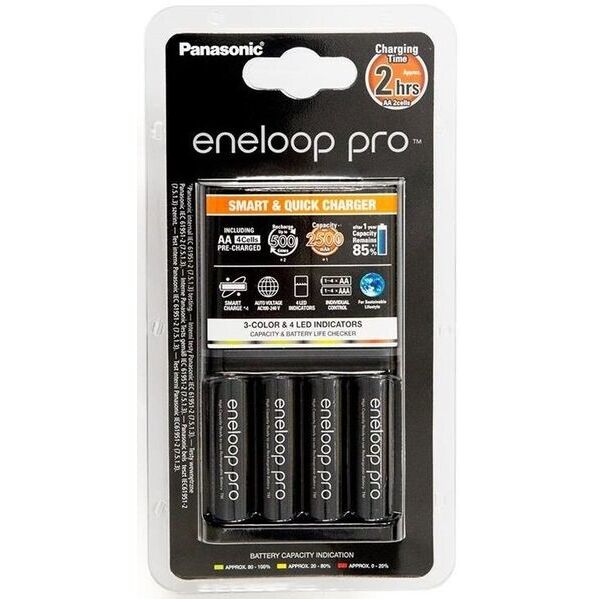 Зарядное устройство Smart-Quick Charger+Eneloop Pro 4AA 2500 mAh NI-MH (K-KJ55HCD40E) 
Зарядное устройство Smart-Quick Charger+Eneloop Pro 4AA 2500 mAh NI-MH (K-KJ55HCD40E)