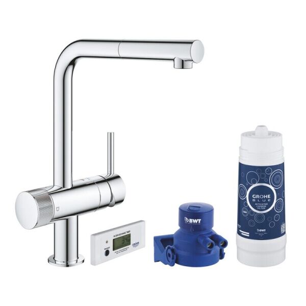 Кран кухонный с краном для фильтрованной водой GROHE Blue Pure Minta 30382000 хром латунь 75606
Кран кухонный с краном для фильтрованной водой GROHE Blue Pure Minta 30382000 хром латунь 75606