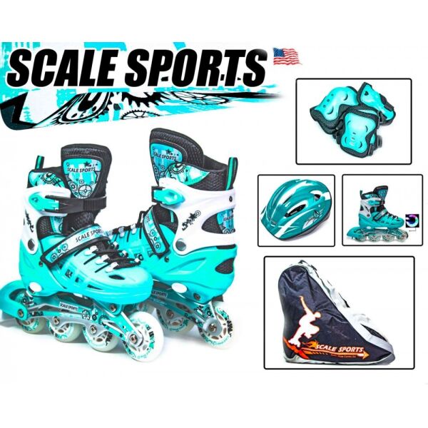 Ролики детские раздвижные Scale Sports Combo Ecoline - USA (защита + шлем) 29-33, (Бирюзовый) (2T3040S)
Ролики детские раздвижные Scale Sports Combo Ecoline - USA (защита + шлем) 29-33, (Бирюзовый) (2T3040S)