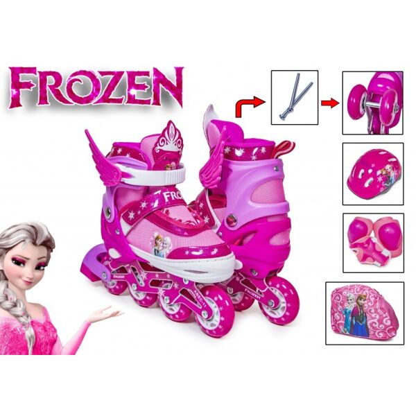 Ролики детские комплект Disney Frozen Фроузен 34-37 Розовый Колесо светится Защита + Шлем Перестановка колес
Ролики детские комплект Disney Frozen Фроузен 34-37 Розовый Колесо светится Защита + Шлем Перестановка колес