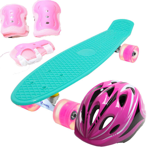 Скейт Penny Classic Pastel 22" Combo Набор (защита + шлем) светящиеся Бирюзовый (2T2029)
Скейт Penny Classic Pastel 22" Combo Набор (защита + шлем) светящиеся Бирюзовый (2T2029)