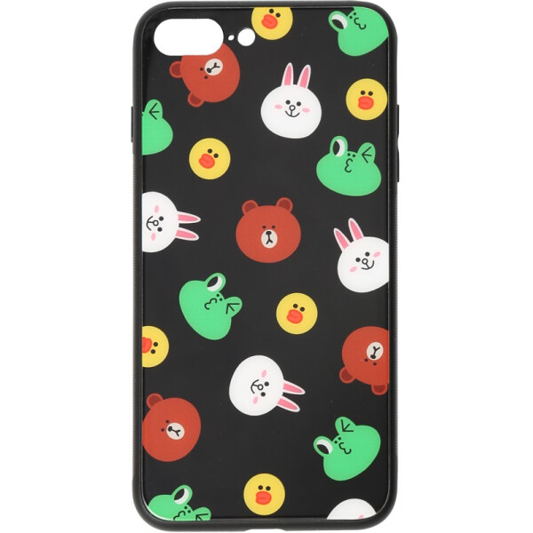 Чехол-накладка TOTO Cartoon Print Glass Case Apple iPhone 7 Plus/8 Plus Line friends Black (bz_F_93599)
