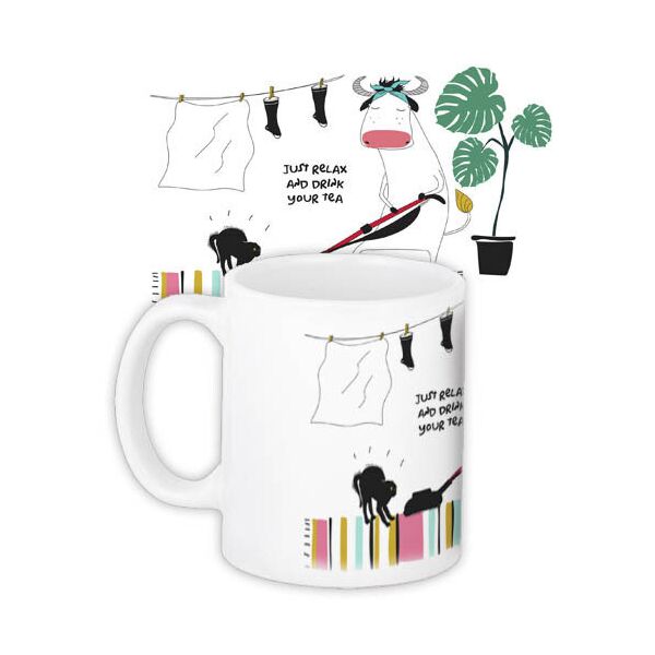 Кружка с принтом Presentville Just relax and drink your tea 330 мл 
Кружка с принтом Presentville Just relax and drink your tea 330 мл