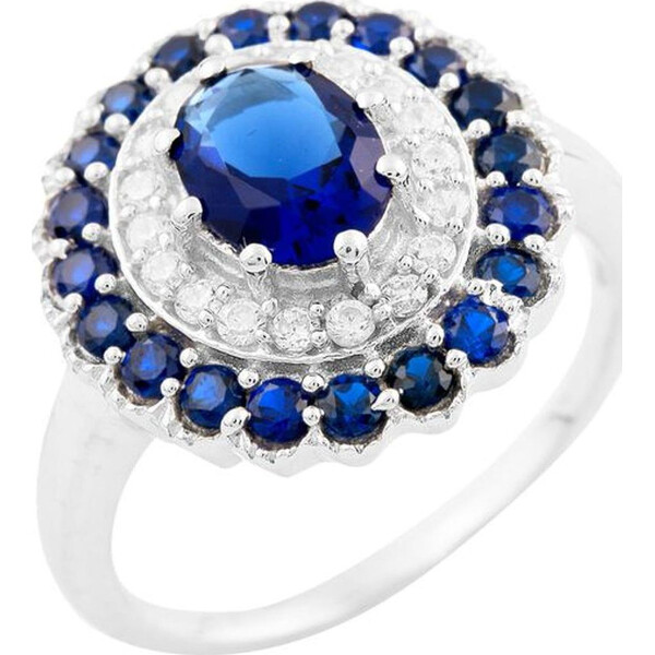 Кольцо из серебра с куб. циркониями и сапфирами (синт.), размер 17.5 (1283981)
Кольцо из серебра с куб. циркониями и сапфирами (синт.), размер 17.5 (1283981)