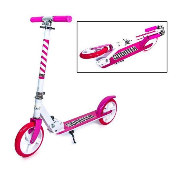 Двухколесный самокат Scooter 460 Pink (складной), оснащен боковой ножкой для вертикальной парковки
Двухколесный самокат Scooter 460 Pink (складной), оснащен боковой ножкой для вертикальной парковки