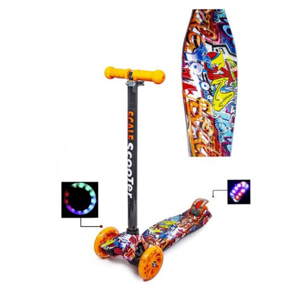 Самокат детский трехколесный MAXI Scale Scooter Graffity Граффити Светящиеся колеса оранжевые Съемный руль
Самокат детский трехколесный MAXI Scale Scooter Graffity Граффити Светящиеся колеса оранжевые Съемный руль