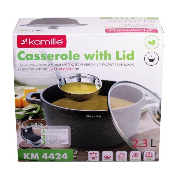 Кастрюля Kamille, с крышкой, глубокая, антипригарное покрытие гранит, алюминий, 6.2 л, черный
Кастрюля Kamille, с крышкой, глубокая, антипригарное покрытие гранит, алюминий, 6.2 л, черный