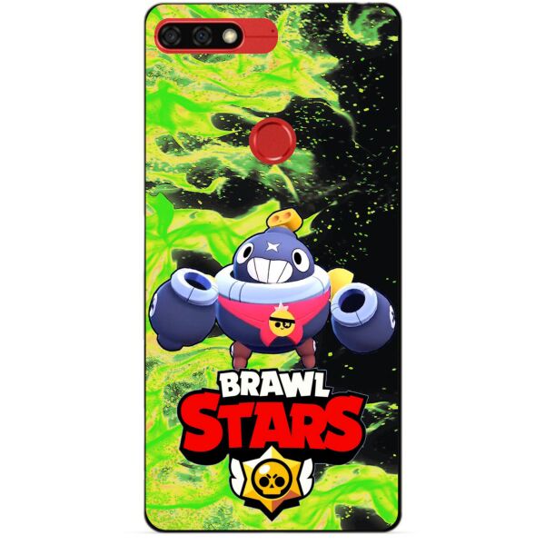 Силиконовый бампер чехол Candy для Huawei Honor 7c Pro с героем Brawl Stars Тик