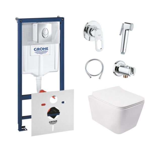 Комплект инсталляция Grohe Rapid SL 38721001 + унитаз с сиденьем Qtap Crow QT05335170W + набор для гигиенического душа со смесителем Grohe BauLoop 111042
Комплект инсталляция Grohe Rapid SL 38721001 + унитаз с сиденьем Qtap Crow QT05335170W + набор для гигиенического душа со смесителем Grohe BauLoop 111042
