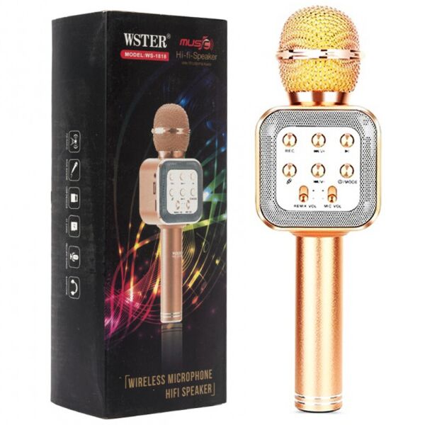 Беспроводной микрофон WSTER WS-1818 | караоке Bluetooth USB, для дома, с динамиками, портативный РОЗОВЫЙ
Беспроводной микрофон WSTER WS-1818 | караоке Bluetooth USB, для дома, с динамиками, портативный РОЗОВЫЙ