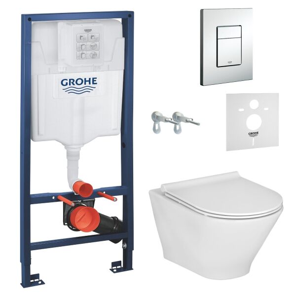 Комплект инсталляция Grohe Rapid SL 3877201 + унитаз Roca Gap Round Rimless A34H0N8000 с крышкой Soft Close, Белый
Комплект инсталляция Grohe Rapid SL 3877201 + унитаз Roca Gap Round Rimless A34H0N8000 с крышкой Soft Close, Белый