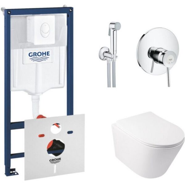 Комплект инсталляция Grohe Rapid SL + унитаз с сиденьем Qtap Swan + набор для гигиенического душа со смесителем Grohe BauClassic 38722001QT16335178W2904800S
Комплект инсталляция Grohe Rapid SL + унитаз с сиденьем Qtap Swan + набор для гигиенического душа со смесителем Grohe BauClassic 38722001QT16335178W2904800S