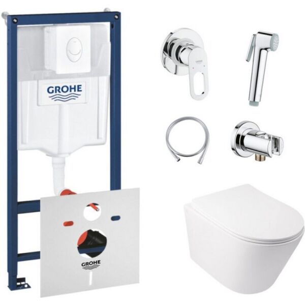 Комплект инсталляция Grohe Rapid SL + унитаз с сиденьем Qtap Swan + набор для гигиенического душа со смесителем Grohe BauLoop 38722001QT16335178W111042 
Комплект инсталляция Grohe Rapid SL + унитаз с сиденьем Qtap Swan + набор для гигиенического душа со смесителем Grohe BauLoop 38722001QT16335178W111042