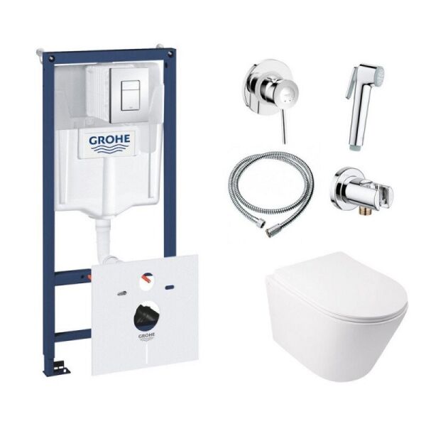 Комплект инсталляция Grohe Rapid SL 38827000 + унитаз с сиденьем Qtap Swan QT16335178W + набор для гигиенического душа со смесителем Grohe BauClassic 111048, Белый
Комплект инсталляция Grohe Rapid SL 38827000 + унитаз с сиденьем Qtap Swan QT16335178W + набор для гигиенического душа со смесителем Grohe BauClassic 111048, Белый