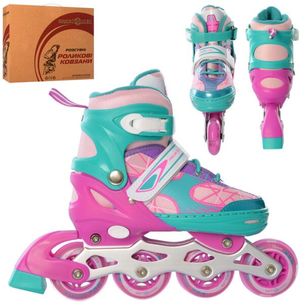 Детские раздвижные роликовые коньки Profi Roller Skates Paint Розово-голубой 35-38 размер на шнуровке
Детские раздвижные роликовые коньки Profi Roller Skates Paint Розово-голубой 35-38 размер на шнуровке