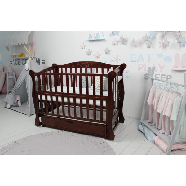 Кровать детская Baby Comfort ЛД10 на шарнирах с подшипником + фиксатор + откидная боковина орех с ящиком и резьбой
Кровать детская Baby Comfort ЛД10 на шарнирах с подшипником + фиксатор + откидная боковина орех с ящиком и резьбой
