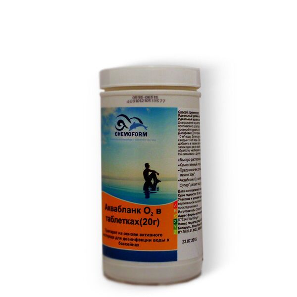 Активный кислород в таблетках по 200 гр Aqua Blanc O2 Chemoform 1 кг. Бесхлорная химия для бассейна Германия
Активный кислород в таблетках по 200 гр Aqua Blanc O2 Chemoform 1 кг. Бесхлорная химия для бассейна Германия