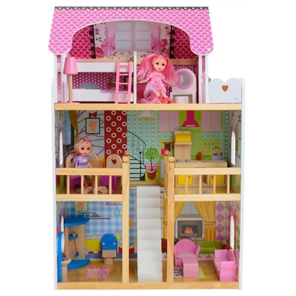 Большой игровой Кукольный домик Baby Maxi деревянный 3 этажа + 5 комнат + 2 куклы + аксессуары 59 х 30 х 90 см Розовый
Большой игровой Кукольный домик Baby Maxi деревянный 3 этажа + 5 комнат + 2 куклы + аксессуары 59 х 30 х 90 см Розовый