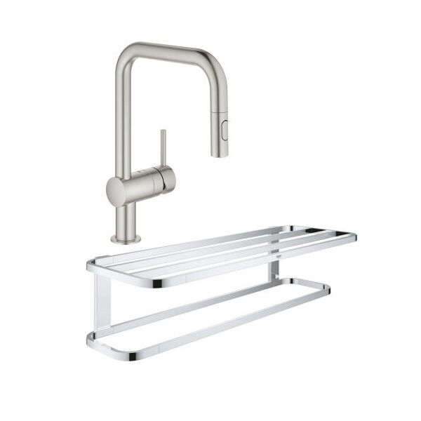 Набор Grohe EX Minta 32322DC2 смеситель для мойки + Grohe EX Selection 41066000 полка для полотенец
Набор Grohe EX Minta 32322DC2 смеситель для мойки + Grohe EX Selection 41066000 полка для полотенец