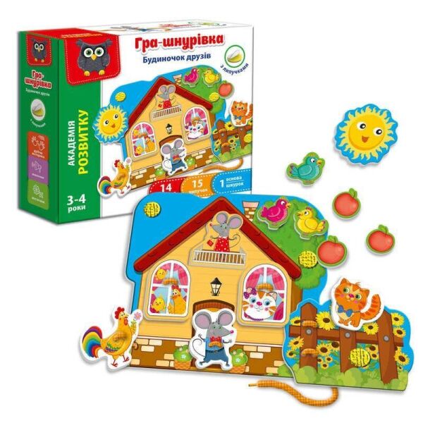 Игра-шнуровка с липучками Будинок друзів /укр/ - VT 5303-09 (12) Vladi Toys, (Украина)
Игра-шнуровка с липучками Будинок друзів /укр/ - VT 5303-09 (12) Vladi Toys, (Украина)