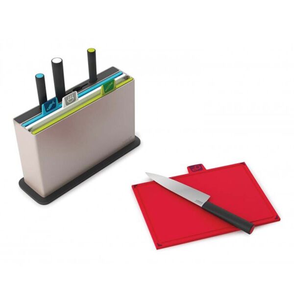 Набор Joseph Joseph Index with Knives 4 доски 30x20 см + 4 ножа + подставка Серебряная (60096)
Набор Joseph Joseph Index with Knives 4 доски 30x20 см + 4 ножа + подставка Серебряная (60096)