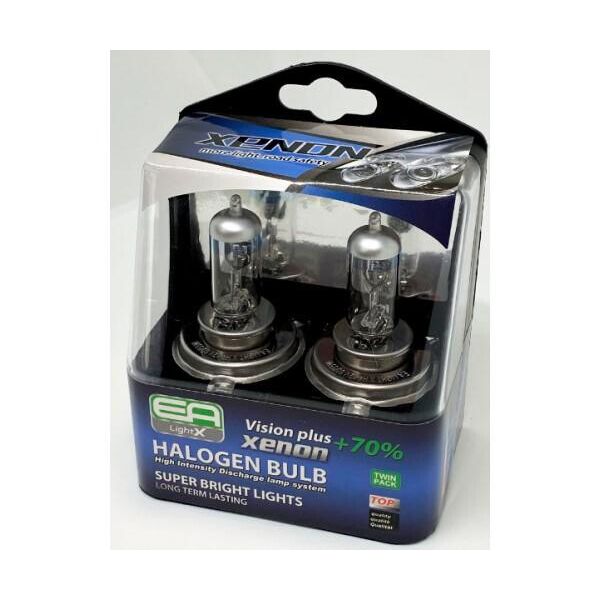 Комплект галогенных ламп EA Light X H4 12V 60/55W P43t VISION PLUS+70% (пластиковый бокс 2шт)
Комплект галогенных ламп EA Light X H4 12V 60/55W P43t VISION PLUS+70% (пластиковый бокс 2шт)