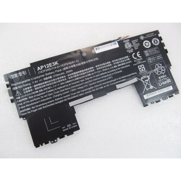 Батарея для ноутбука Acer AP12E3K Aspire S7-191, 3790mAh (28Wh), 4cell, 7.4V, Li-Po, черная,
Батарея для ноутбука Acer AP12E3K Aspire S7-191, 3790mAh (28Wh), 4cell, 7.4V, Li-Po, черная,