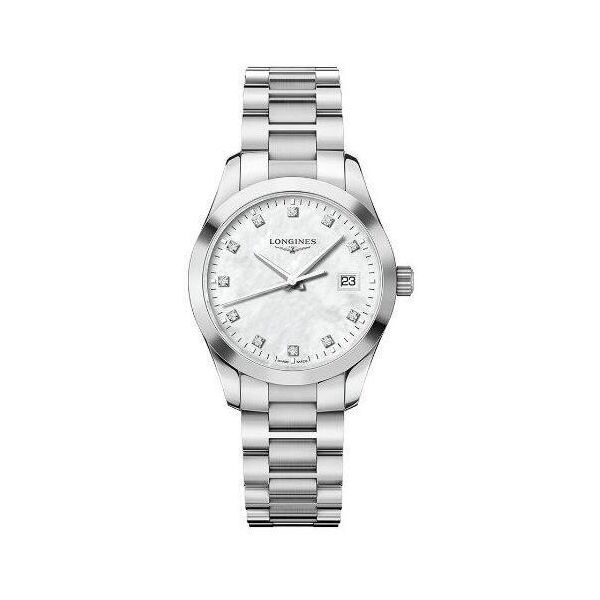 Часы наручные женские LONGINES CONQUEST CLASSIC L2.386.4.87.6, кварц, дата и 11 бриллиантовых меток
Часы наручные женские LONGINES CONQUEST CLASSIC L2.386.4.87.6, кварц, дата и 11 бриллиантовых меток