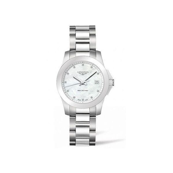 Часы наручные женские LONGINES CONQUEST L3.377.4.87.6 кварцевые, 11 бриллиантов на циферблате
Часы наручные женские LONGINES CONQUEST L3.377.4.87.6 кварцевые, 11 бриллиантов на циферблате