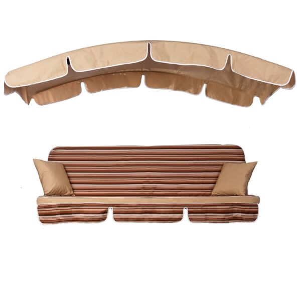 Комплект для садовых качелей Deli Т.-коричнево-бежевые полосы, 8230 / Св.-бежевый однотон, 2730 (ОСТ-ФРАН ТМ) Полосатый коричневые тона, 2108 / Темно-бежевый однотон, 2733
Комплект для садовых качелей Deli Т.-коричнево-бежевые полосы, 8230 / Св.-бежевый однотон, 2730 (ОСТ-ФРАН ТМ) Полосатый коричневые тона, 2108 / Темно-бежевый однотон, 2733