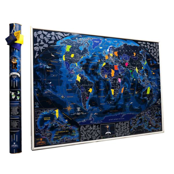 Подробная морская скретч карта мира MyGift Discovery Edition ENG в оригинальном тубусе, 88x63см
Подробная морская скретч карта мира MyGift Discovery Edition ENG в оригинальном тубусе, 88x63см