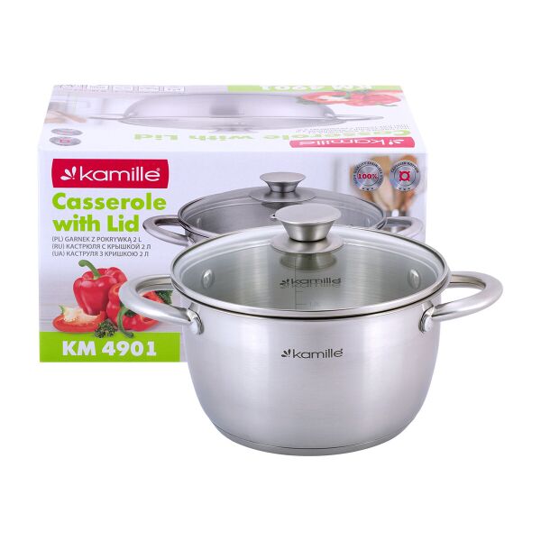 Кастрюля с крышкой Kamille 2.0л из нержавеющей стали и полыми ручками для индукции и газа KM-4901
Кастрюля с крышкой Kamille 2.0л из нержавеющей стали и полыми ручками для индукции и газа KM-4901